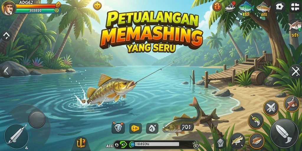 Gameplay seru saat memancing ikan besar di ADG62.