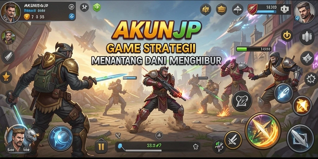 Tampilan gameplay menarik dan strategis di AKUNJP.