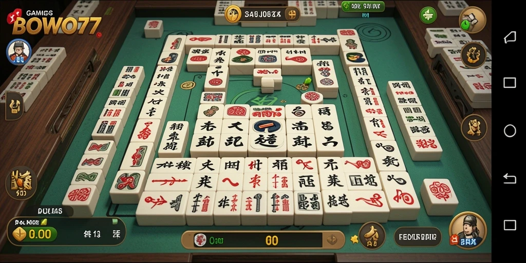 Tampilan gameplay BOWO77 yang menakjubkan dengan level Mahjong yang beragam.