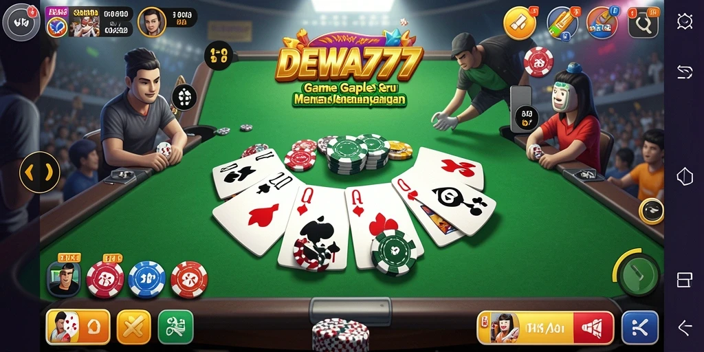 Tampilan gameplay Gaple yang seru dan interaktif di DEWA777.