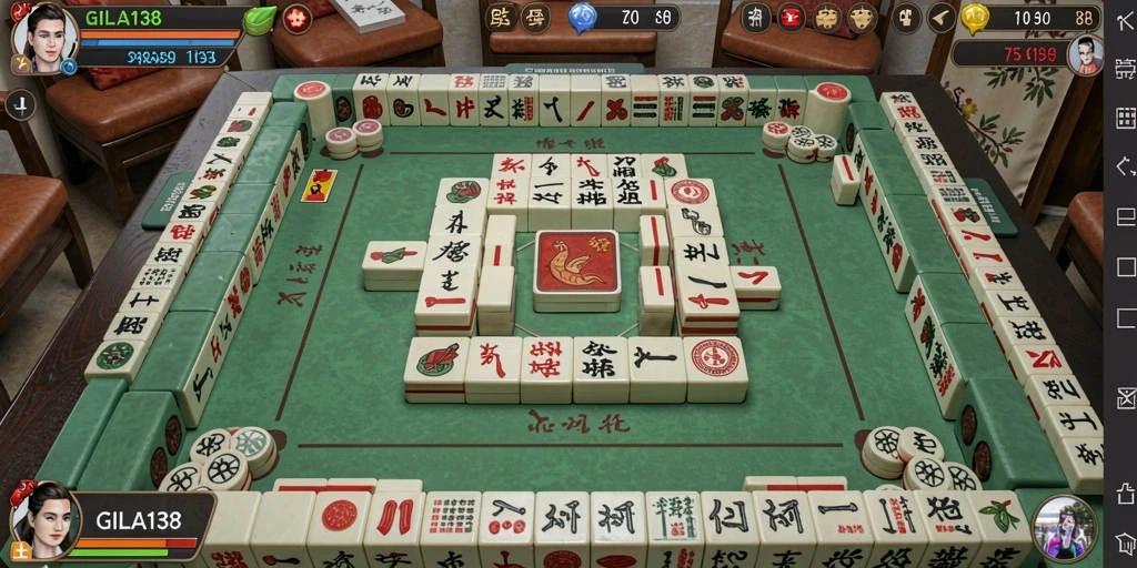 Tampilan gameplay Mahjong yang seru dan menarik dalam GILA138.