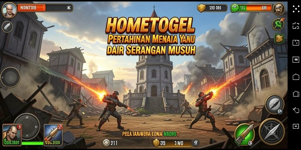 Tampilan gameplay HOMETOGEL yang mendebarkan di Tower Defense.