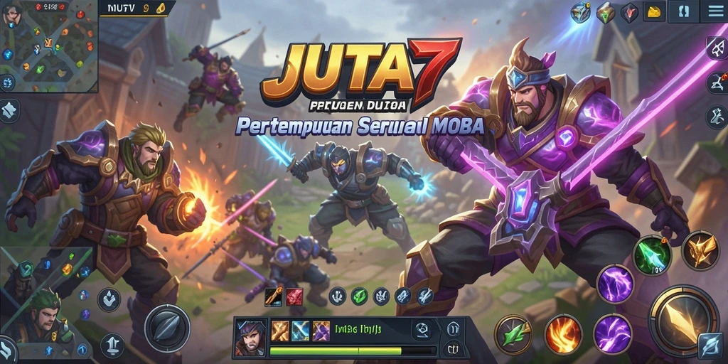 Screenshot gameplay JUTA7 menampilkan pertarungan tim yang intens.