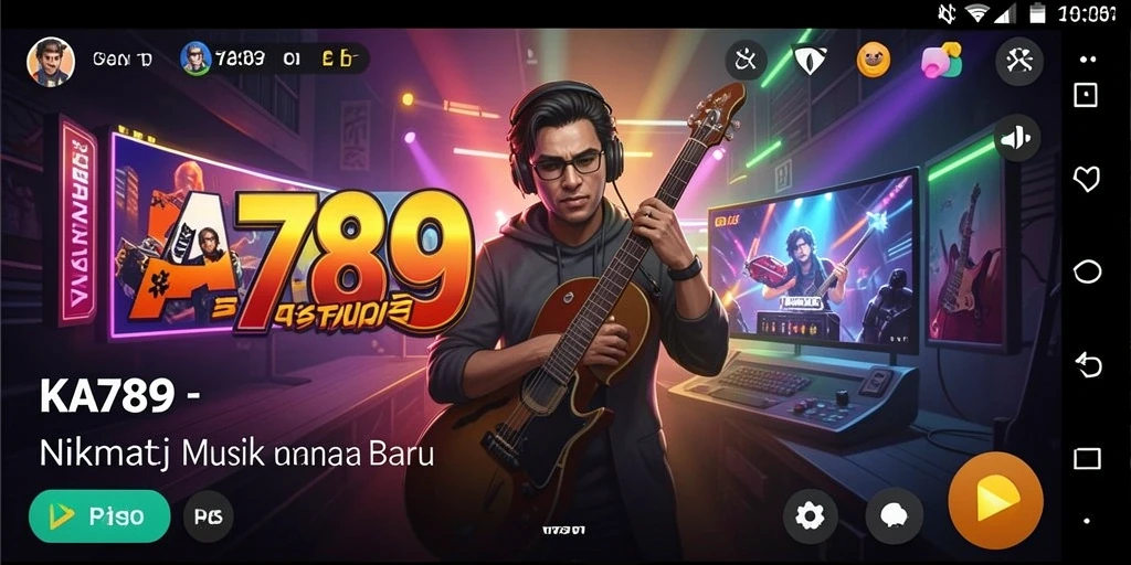 Tampilan gameplay seru dengan berbagai pilihan musik.
