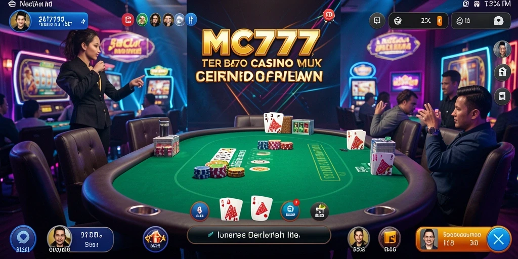 Tampilan antarmuka permainan Live Casino di MC777 yang menarik dan interaktif.