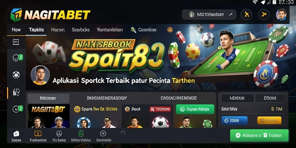 Tampilan antarmuka NAGITABET dengan berbagai opsi taruhan olahraga.