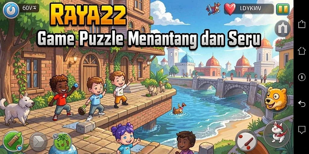 Tampilan gameplay menantang dari RAYA22 yang penuh warna.