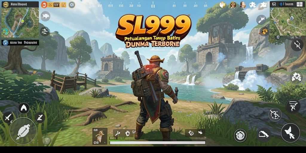 Screenshot gameplay menampilkan eksplorasi dunia terbuka yang luas.