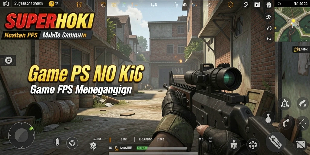 Tampilan gameplay SUPERHOKI yang penuh aksi di medan perang.