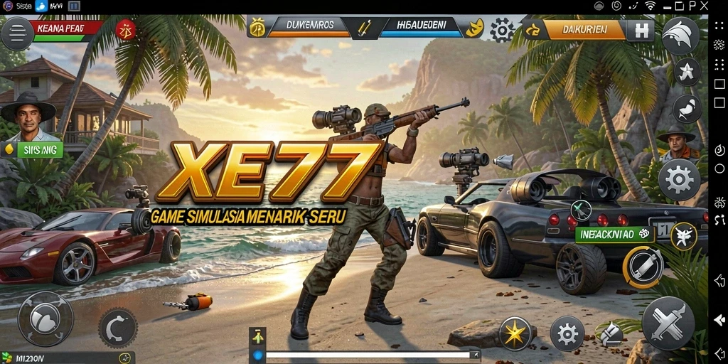 Tampilan gameplay menarik dari XE77 dalam simulasi kehidupan.